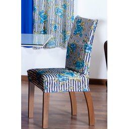 Kit Capa de Cadeira 4 Peças Sala de Jantar Protege o Estofado Renova o Visual Malha Gel Estampa 3 Fl - 3
