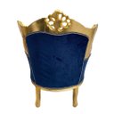 Ver imagem 7 de Par de Poltronas Clássicas Azul Escuro com Dourado Ideal para Hall e Sala 102x82x74cm