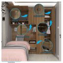 Ver imagem 5 de Quarto de Solteiro com Guarda Roupas Mesa de Cabeceira e Nicho Paris Luciane Móveis