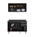 Ver imagem 3 de Kit de Cozinha Melissa 120cm 6 Portas 2 Gavetas com Tampo Preto Maderatto Móveis