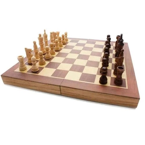Jogo xadrez dama gamao 3 em 1 50x50 madeira tamanho grande