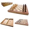 Jogo Xadrez Dama Gamão Madeira Tabuleiro 3 Em 1 - 4