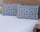 Ver imagem 3 de Jogo Lençol 4 Peças Cama Viúva 1,88mx1,28mx30cm 100% Algodão 180 Fios Losangos Branco