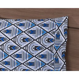 Jogo Lençol 4 Peças Cama Viúva 1,88mx1,28mx30cm 100% Algodão 180 Fios Losangos Branco - 5