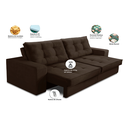 Ver imagem 3 de Sofá Retrátil 2 Lugares 1,50m com Molas Mara Suede Marrom