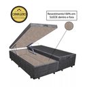 Ver imagem 1 de Base Box Baú Luxo Blindado Queen Bipartido Acolchoes Suede Cinza 49x158x198