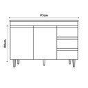Ver imagem 7 de Balcão Gabinete Pia Andréia Sem Tampo 100cm e Armário Para Cooktop 02 Portas Branco - Desk Design AJ