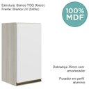 Ver imagem 3 de Armario Aereo 1p Mdf 40 Cm Kali 12202 Bianco Toq Branco Uv Nicioli