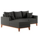 Ver imagem 3 de Sofá Beny com Chaise Esquerda, 3 Lugares, Estofado em Linho, Base em Madeira, 1,40x2,00m.