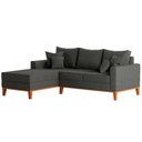 Ver imagem 3 de Sofá Beny com Chaise Esquerda, 3 Lugares, Estofado em Linho, Base em Madeira, 1,40x2,00m.