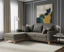Ver imagem 1 de Sofá Beny com Chaise Esquerda, 3 Lugares, Estofado em Linho, Base em Madeira, 1,40x2,00m.