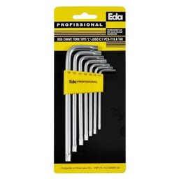 Jogo Kit Chave Torx Tipo L com 7 Peças T10 a T40 Eda 8qg - 1