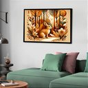 Ver imagem 1 de Quadro Decorativo Coelho Floresta Vintage - 50x70cm:moldura Preta