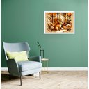 Ver imagem 2 de Quadro Decorativo Coelho Floresta Vintage - 50x70cm:moldura Preta