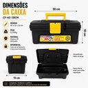 Ver imagem 6 de Caixa Ferramentas 30cm Preta Trava Alca Gaveta Maleta Organizadora Oficina Manutencao Acessorios