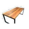 Mesa de Jantar Rustica em Madeira Maciça com Pés de Ferro Estilo Industrial 2,40m - 2