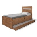 Ver imagem 2 de Cama Baú Larissa Solteiro Naturale e Off com Auxiliar e 02 Colchões Framar
