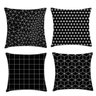 Kit 4 capas de almofadas Preto e Branco - 5