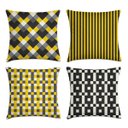 Ver imagem 2 de Kit 4 capas de almofada amarelo e cinza
