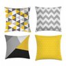 Kit 4 capas triângulos cinza e amarelo - 1