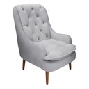 Ver imagem 2 de Kit Poltrona Lille e Puff Suede Cinza - Dominic Decor