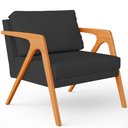 Ver imagem 1 de Poltrona Decorativa para Pietra com Estrutura de Madeira L02 Suede Preto - Lyam Decor