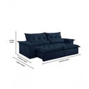 Ver imagem 2 de Sofá Retrátil e Reclinável Ventura 2,00m Pillow com 20cm Fibra Siliconada - Azul