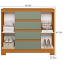 Ver imagem 4 de Guarda Roupa Solteiro com Cômoda Sapateira Atena 2 Portas de Correr 6 Gavetas MDP Espelho Cinamomo