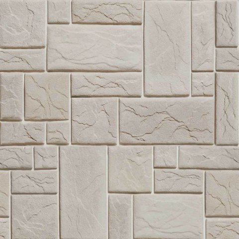 Papel de Parede Decorativo Pedra Geométrica Cor Areia 2,50m