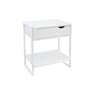 Mesa Cabeceira Branca Lateral Quarto Apoio Mdf Nicho Gaveta - 3