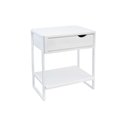 Ver imagem 4 de Mesa Cabeceira Branca Lateral Quarto Apoio Mdf Nicho Gaveta