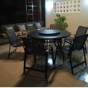 Ver imagem 4 de Conjunto de Mesa Giratória 6 Cadeiras e Guarda Sol para Piscina e Jardim