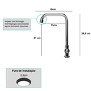 Ver imagem 3 de Torneira de Cozinha Gourmet Bancada Monocomando Metal Cromado Fc-136