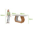 Ver imagem 2 de Conjunto Sala de Jantar Mesa Laini 160 Tampo Vidro Off White com 6 Cadeiras Laini - Lopas Amendoa Cl