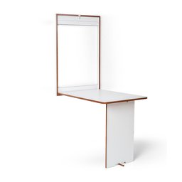 Mesa de Parede Retrátil Compacta Cozinha Apartamento Loft Branca - 1