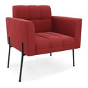 Ver imagem 5 de Poltrona Sala Decorativa Kit 2 Elisa Pé Aço Lateral Preto Veludo Marsala D03 - D’Rossi