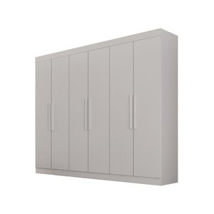 Guarda Roupa Casal 6 Portas 4 Gavetas Canadá S/ Espelho com Pés - Leifer Móveis Branco