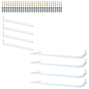 Ver imagem 1 de 4 Araras de Parede 80cm para Roupas + 4 Cabideiros Rt Inclinado 40cm Separador Cabides Branco