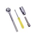 Ver imagem 3 de Kit 52 Peças Chaves Soquete Catraca Reversível 3/8 1/2 1/4 Maleta Ferramentas Profissional Roda