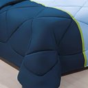 Ver imagem 7 de Enxoval Edredom + Jogo de Cama Queen Aconchego Premium 06 Peças - Azul- Marinho
