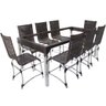 10 Cadeiras Haiti e Mesa de Jantar 240x100 em Alumínio - Trama Original - 1