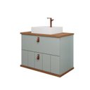 Ver imagem 2 de Gabinete Suspenso com Cuba 80,3cm x 69cm Poli Espresso Móveis Verde/Pistache