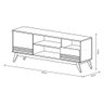 Rack Bancada 1,60m 2 Portas para TVs Até 55 Polegadas - Kairo Wood - Cumaru/Off White Giga Móveis - 3