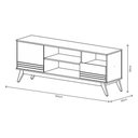 Ver imagem 3 de Rack Bancada 1,60m 2 Portas para TVs Até 55 Polegadas - Kairo Wood - Cumaru/Off White Giga Móveis