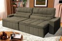 Ver imagem 1 de Sofá Retrátil Reclinável Supremo 2,10m Suede Velut Tabaco Molas no Assento - King House