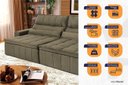 Ver imagem 3 de Sofá Retrátil Reclinável Supremo 2,10m Suede Velut Tabaco Molas no Assento - King House
