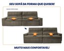 Ver imagem 5 de Sofá Retrátil Reclinável Supremo 2,10m Suede Velut Tabaco Molas no Assento - King House