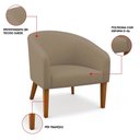 Ver imagem 3 de Poltrona Sala Decorativa Kit 2 Stella Pé Madeira Trapézio Castanho Suede D03 - D’Rossi