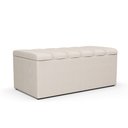 Ver imagem 1 de Calçadeira Recamier Baú Para Cama Box Solteiro Dália 100x50 Cm W01 Linho Cru - Lyam Decor