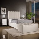 Ver imagem 2 de Calçadeira Recamier Baú Para Cama Box Solteiro Dália 100x50 Cm W01 Linho Cru - Lyam Decor